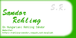 sandor rehling business card